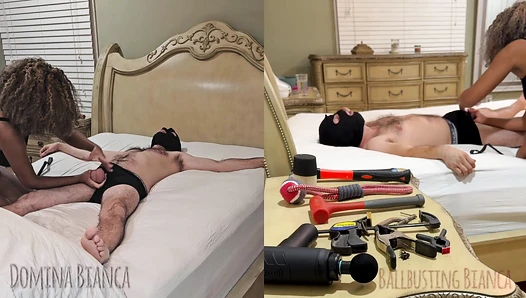 Ballbusting Tools Galore denied orgasm