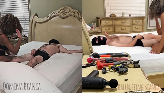 Ballbusting Tools Galore denied orgasm
