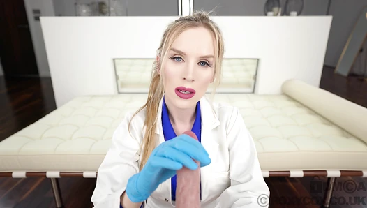 Doctor Treats Patient With Latex Handjob