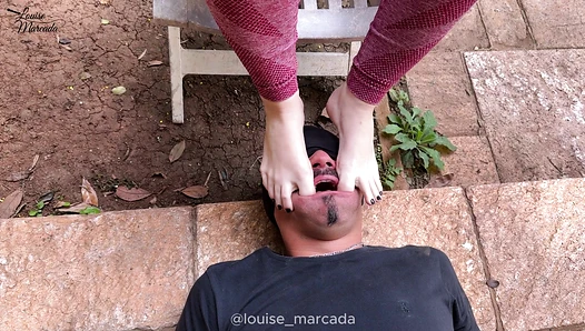Louise by the pool Foot Worship & Deep Challenge with Luno - Femdom - Foot Worship - Foot Gagging - Sole Licking - Saliva Extraction