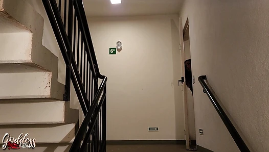 Goddess Kiffa Surprises Mr Pine during Cardio at stairs and makes him worship her Feet. - BONGAGE - FOOT FETISH - FOOT GAGGING - FEMDOM - FOOT WORSHIP -