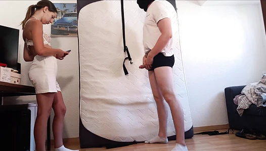 Tamara Ballbusting in Jean Shorts