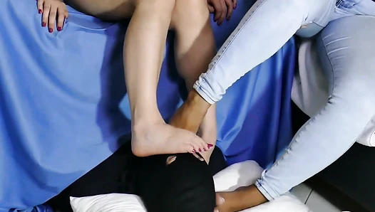 Kiara And Demi Lee Foot Domnating Male Slave Kiara