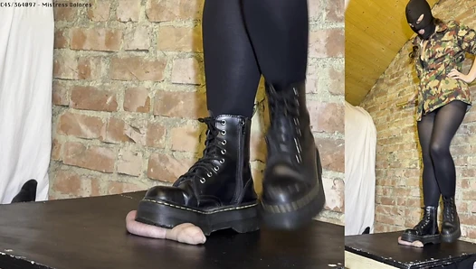 Sgt. Dolores’ BOOT CAMP - Hard Trampling Bootjob in Platform Dr. Martens **VALUE PACK** Disobedient Recruit’s Cock and Balls Precision Eradicated and made to cum
