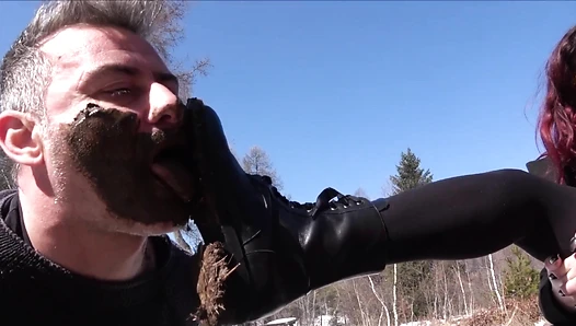 NINA MOROVIC - A trip to the mountains - OUTDOOR INHUMAN trampling and boot worship IN THE SNOW (EXTREME CRAZY CLIP!)