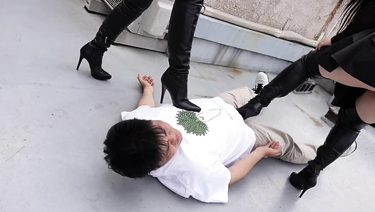 Horrible Boots Domination by two bad women
