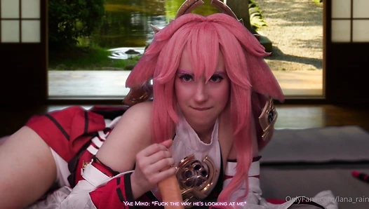 Yae Miko - Genshin Impact cosplay - Dildo Footjob