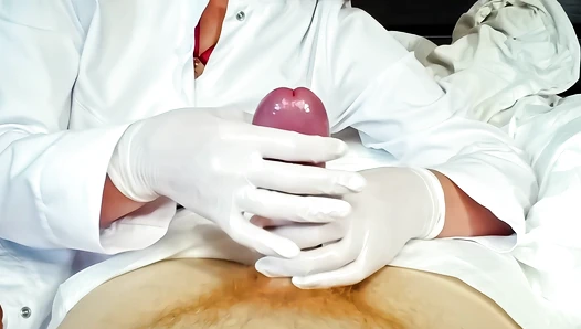 POV Virgin Exam: Gloved Handjob from Nurse