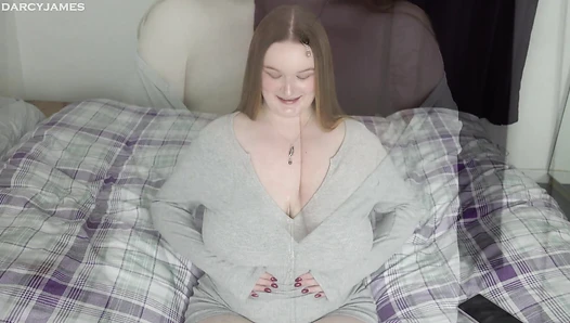 Girlfriend's Sexy Bellybutton Surprise - Darcy James - Inviting you over to show you my removed belly piercing; now you can admire my tummy fully, leading to the most amazing sex and a huge load across my stomach! - Belly Fetish, POV, GFE, Big Tits