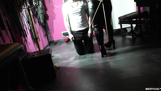 Hard Ballbusting for Cuckold Balls in Sport Shoes and Nylon Tights